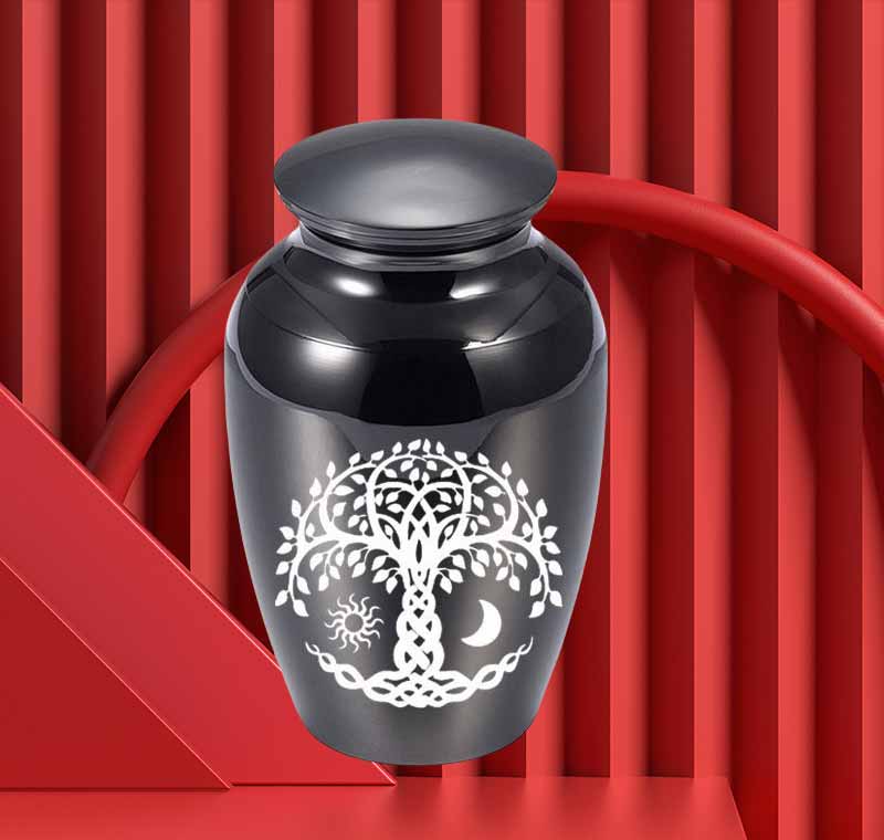 Export pet lover dog ashes Memorial Tree of Life jar Stainless steel funeral urn jar