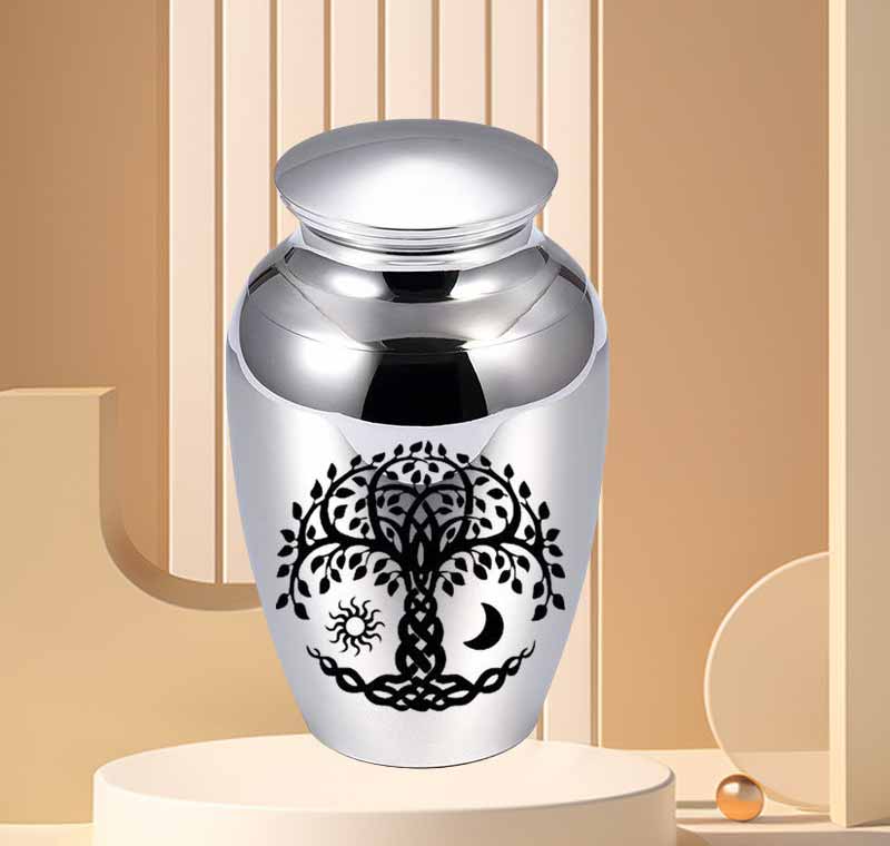 Export pet lover dog ashes Memorial Tree of Life jar Stainless steel funeral urn jar