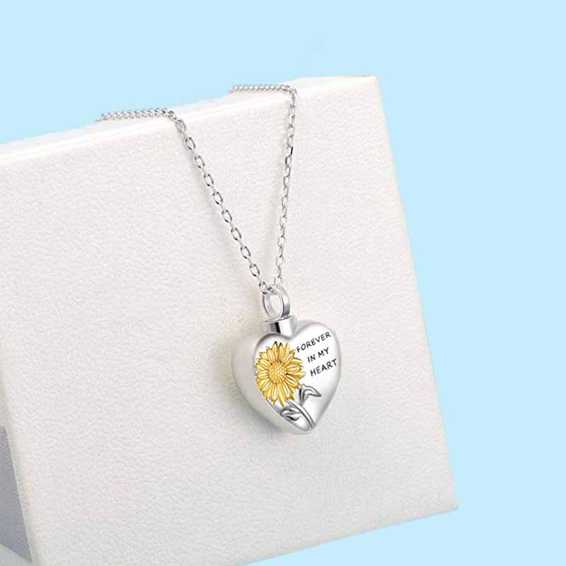 Sunflower pet cat dog urn pendant necklace